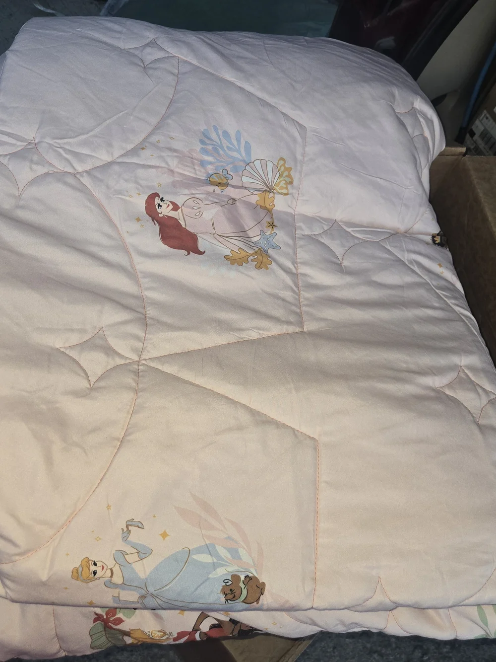 Pillowfort Pink and Coral Disney Reversible Comforter( ONLY)